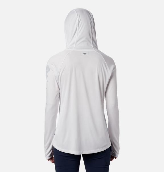 Columbia PFG Tidal Tee Hoodies White Grey For Women's NZ51720 New Zealand